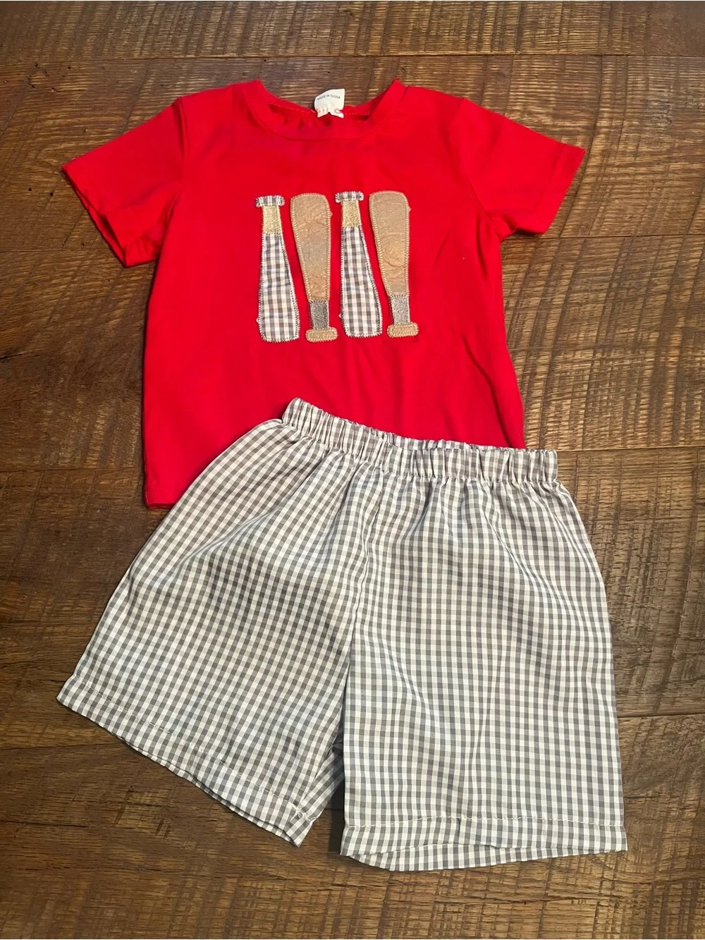 Baseball embroidered 2 piece set